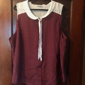 ModCloth 3x Sleeveless Polkadot Blouse